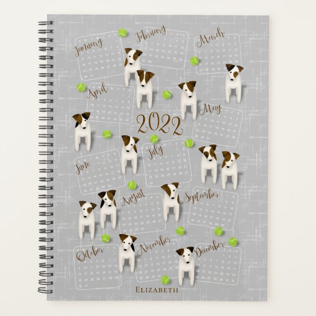 Parson Jack Russell Terriers 2022 calendar Planner (Front)