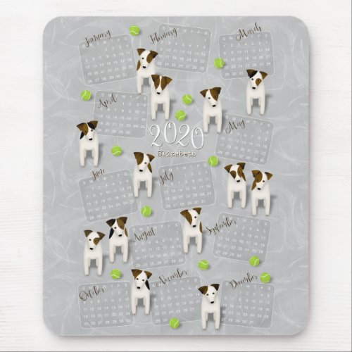 Parson Jack Russell Terriers gray 2020 calendar Mouse Pad