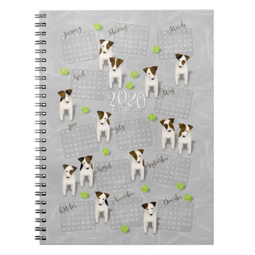 Parson Jack Russell Terriers gray 2020 calendar Notebook