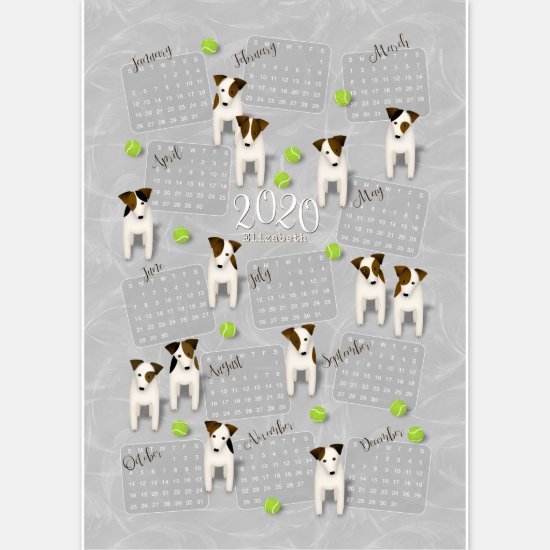 Parson Jack Russell Terriers gray 2020 calendar Sticker
