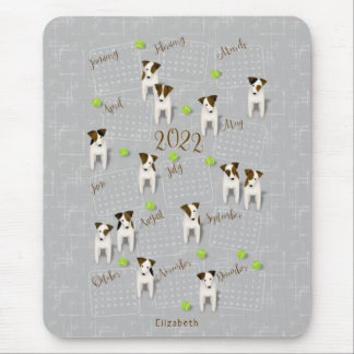 Parson Jack Russell Terriers gray 2022 calendar Mouse Pad