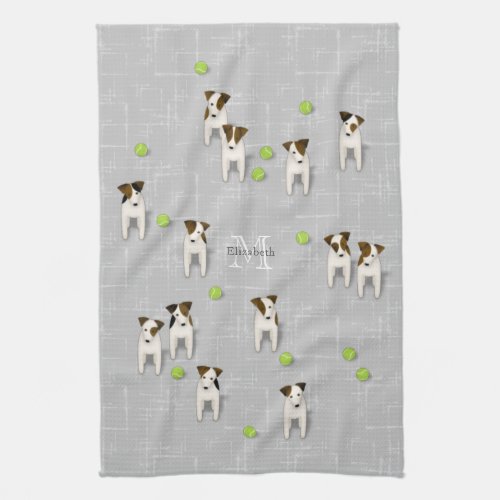 Parson Jack Russell Terriers gray or ANY color Kitchen Towel