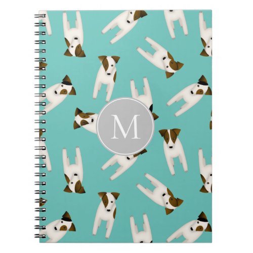 Parson  Jack Russell Terriers pattern light teal Notebook