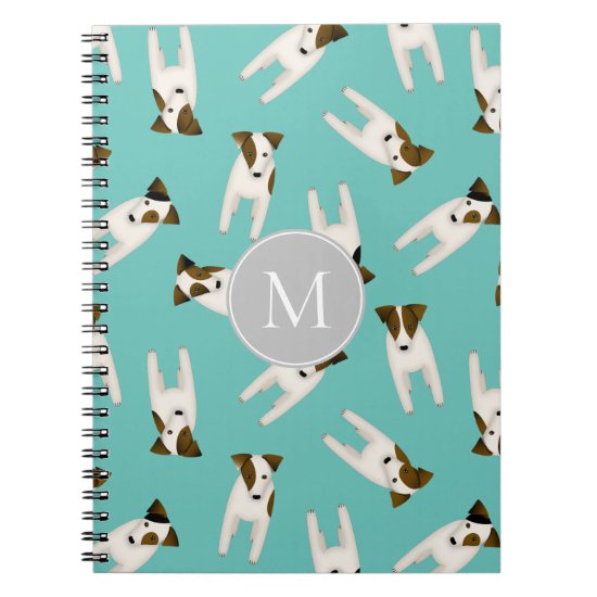 Parson / Jack Russell Terriers pattern light teal Notebook