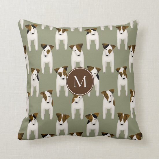 Parson Jack Russell Terriers sage or ANY color Throw Pillow