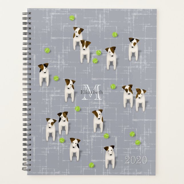 Parson Jack Russell Terriers slate monogrammed Planner (Front)