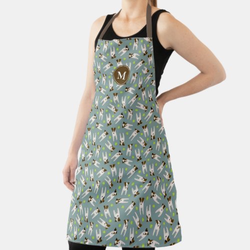 Parson Jack Russell Terriers tennis balls pattern Apron