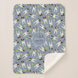 Parson Jack Russells w tennis balls pattern Sherpa Blanket