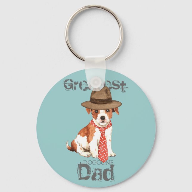 Parson Russell Dad Keychain (Front)