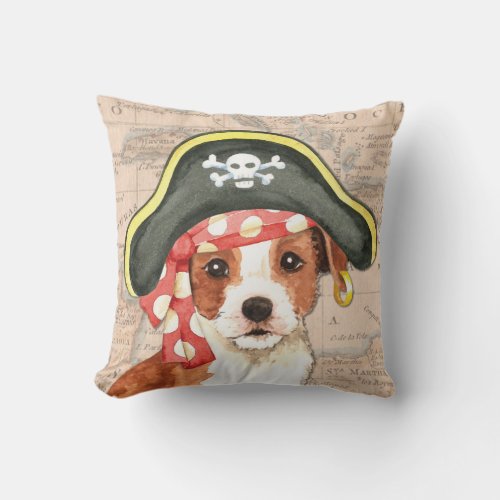 Parson Russell Pirate Throw Pillow