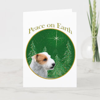 Parson Russell Terrier (broken) Peace Holiday Card