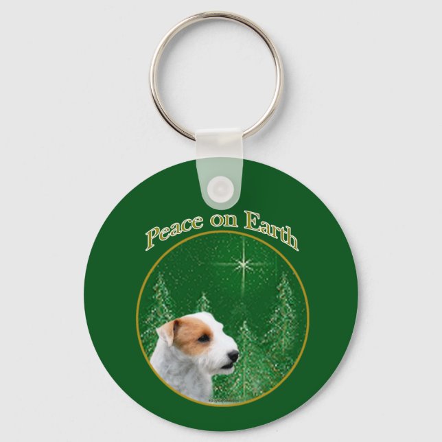 Parson Russell Terrier (broken) Peace Keychain (Front)