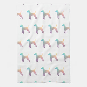 Parson Russell Terrier Dog Breed Geo Pastel Kitchen Towel