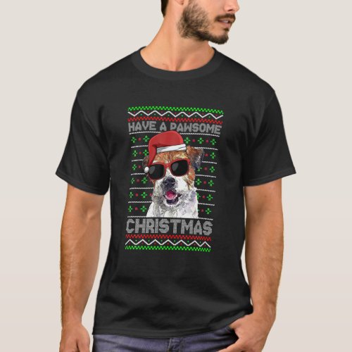 Parson Russell Terrier Dog Funny Pawsome Christmas T_Shirt