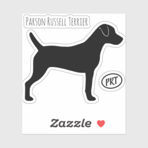 Parson Russell Terrier Dog Silhouette Vinyl Sticker