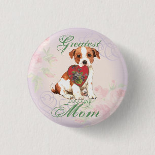 Parson Russell Terrier Heart Mom Button