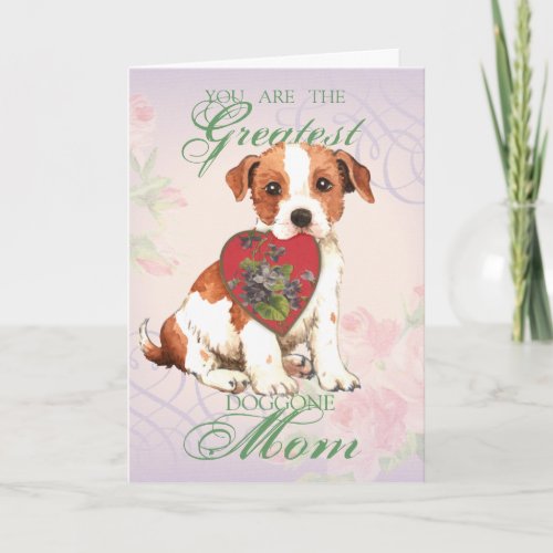 Parson Russell Terrier Heart Mom Card