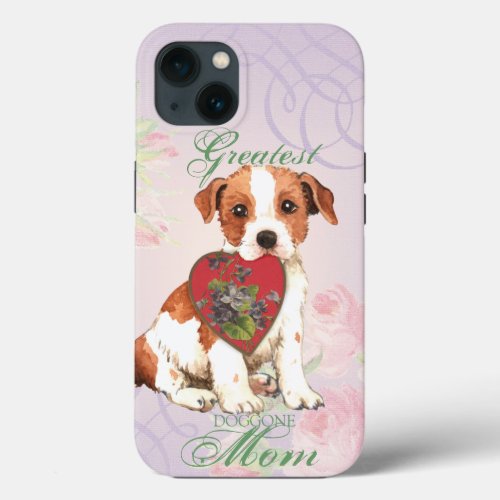 Parson Russell Terrier Heart Mom iPhone 13 Case