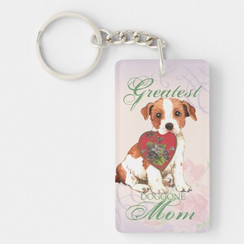 Parson Russell Terrier Heart Mom Keychain