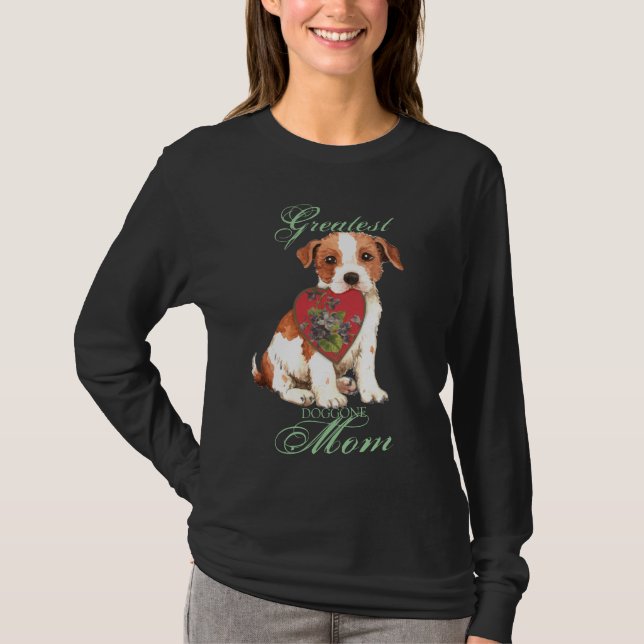 Parson Russell Terrier Heart Mom Long Sleeve T-Shi T-Shirt (Front)