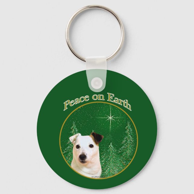 Parson Russell Terrier Peace Keychain (Front)