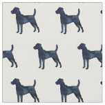 Parson Russell Terrier Silhouette Tiled - Black WC Fabric