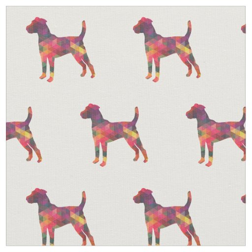 Parson Russell Terrier Silhouette Tiled - Multi Fabric