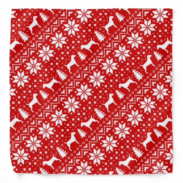Parson Russell Terriers Christmas Pattern Red Bandana (Front)