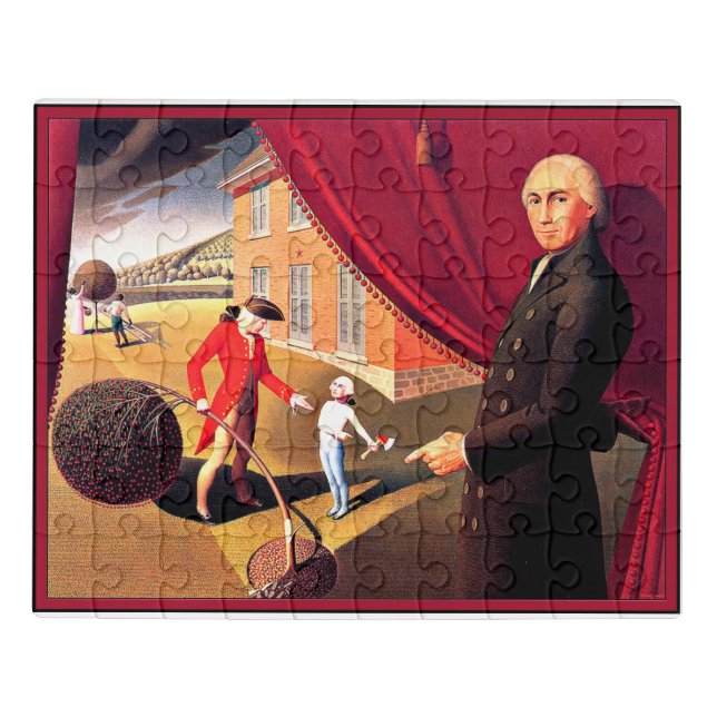 Parson Weem's Fable, fine art by Grant Wood Jigsaw Puzzle (Puzzle Horizontal)