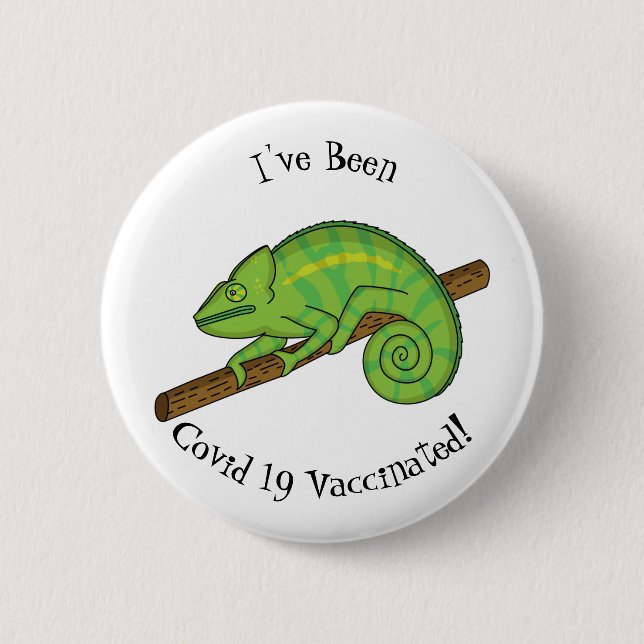 Parson's chameleon illustration button (Front)