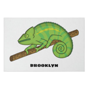 Parson's chameleon illustration faux canvas print