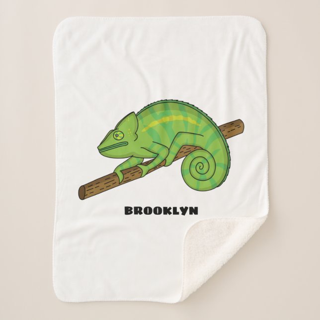Parson's chameleon illustration  sherpa blanket (Front)