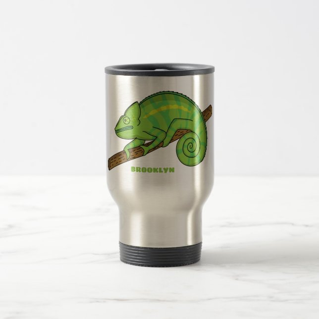 Parson's chameleon illustration travel mug (Center)