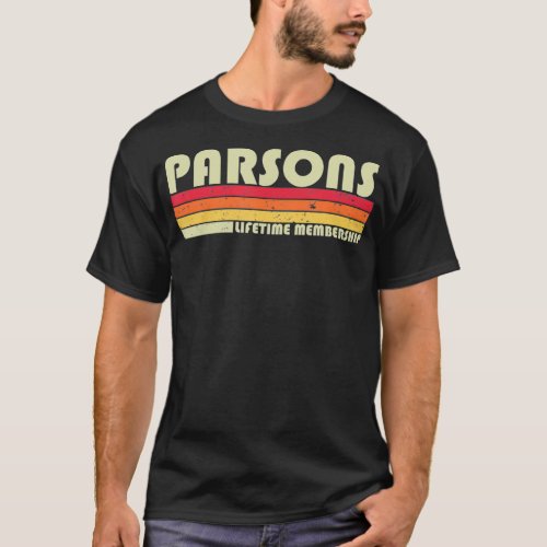 PARSONS Surname Funny Retro Vintage 80s 90s Birthd T_Shirt