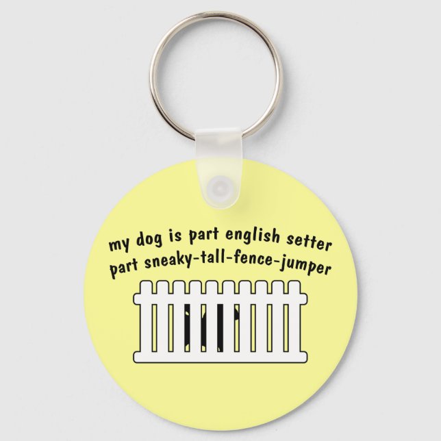 Part English Setter Part Fence-Jumper Keychain (Front)