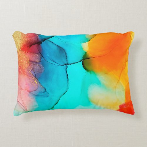 Part of alcohol ink painting macro photo abstrac accent pillow