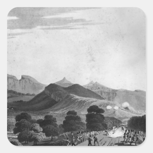 Part of British Army forming before Port Louis Square Sticker (Front)