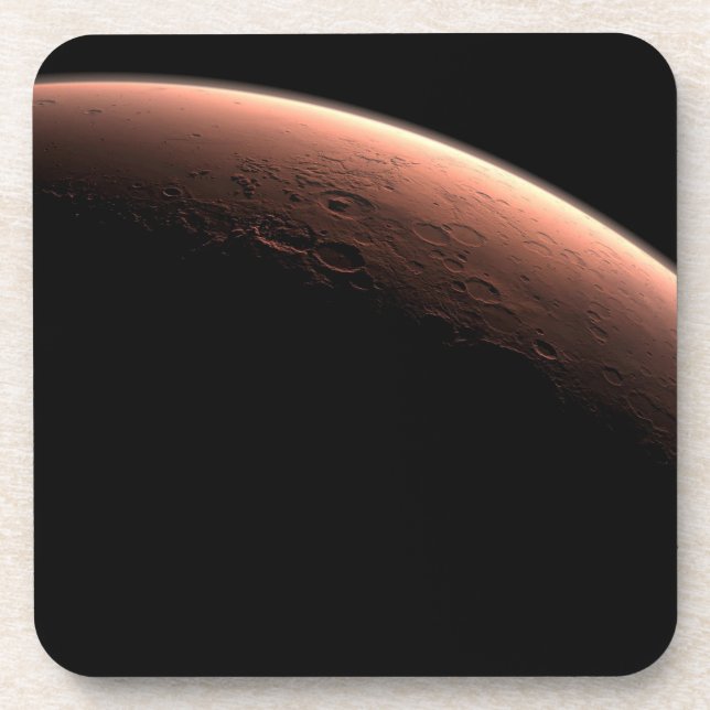 Part Of Mars At The Boundary Of Light And Dark. Beverage Coaster (Front)