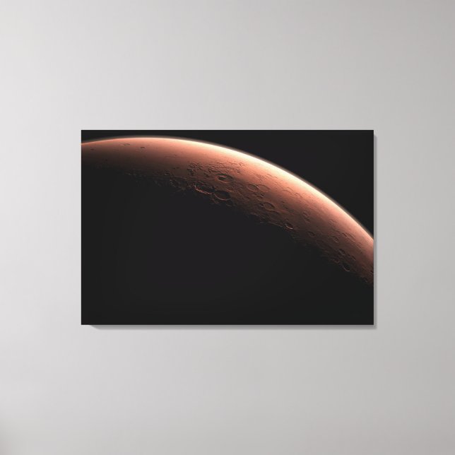 Part Of Mars At The Boundary Of Light And Dark. Canvas Print (Front)