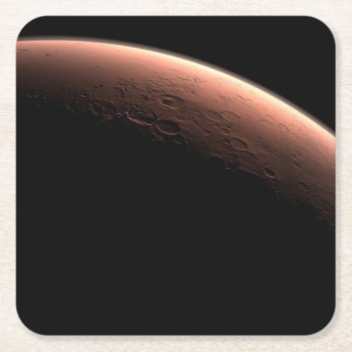 Part Of Mars At The Boundary Of Light And Dark Square Paper Coaster