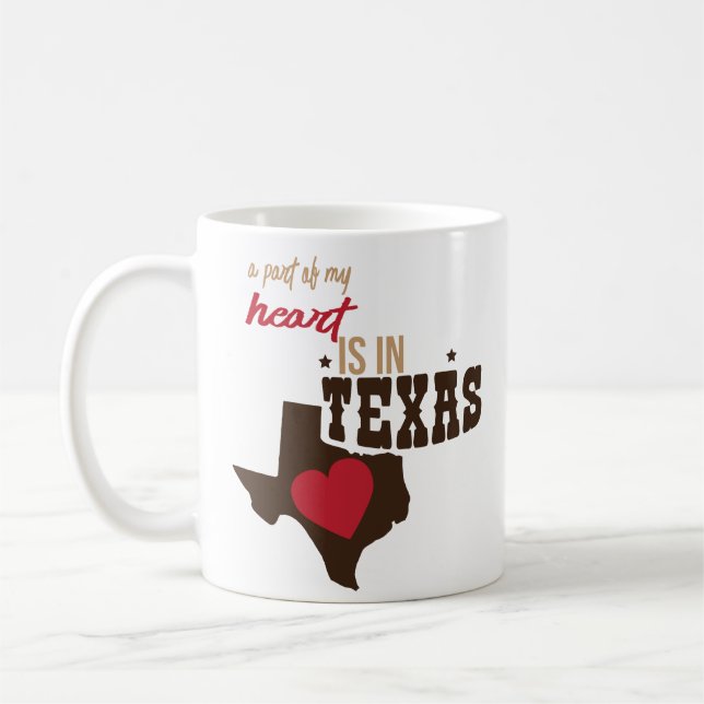 Part Of My Heart Texas Couples Coffee Mug (Left)