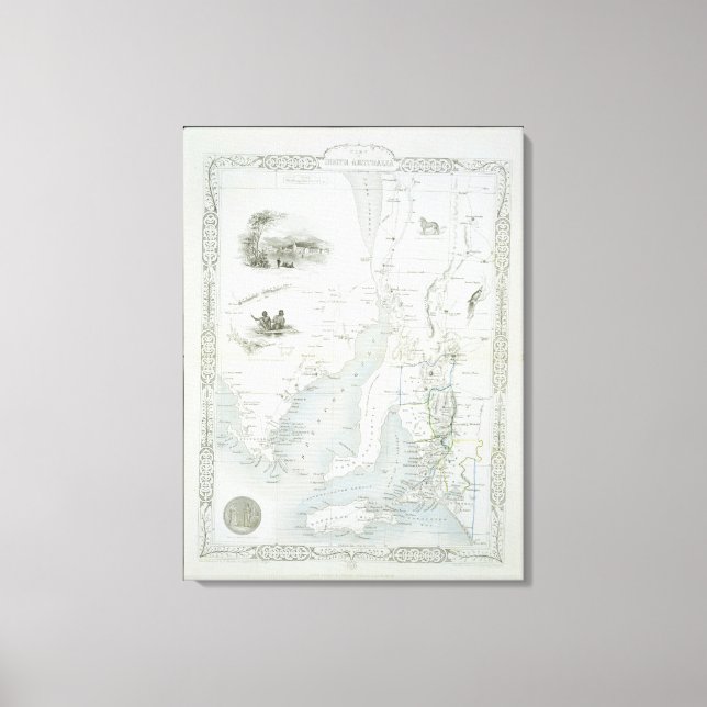 Part of South Australia, from a Series of World Ma Canvas Print (Front)