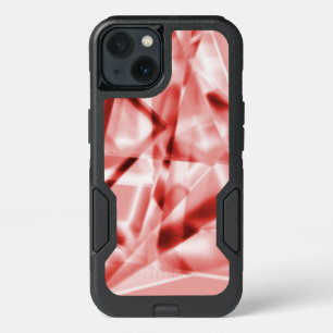 Part of square pieces of acrylic, salmon to red iPhone 13 case