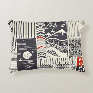 Part of wood with peeled green paint, abstract te accent pillow