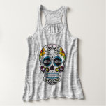 Part Time Badass- Sugar Skull Flowy Tank at Zazzle