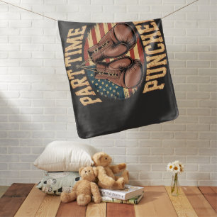 Part Time Puncher Boxing Gloves Baby Blanket