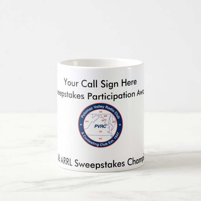 Partcipation Award - 2008 ARRL Sweepstakes Coffee Mug (Center)