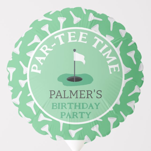 Partee Time Golfing Birthday Party Balloon (Front)