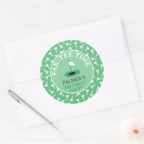 Partee Time Golfing Birthday Party Classic Round Sticker