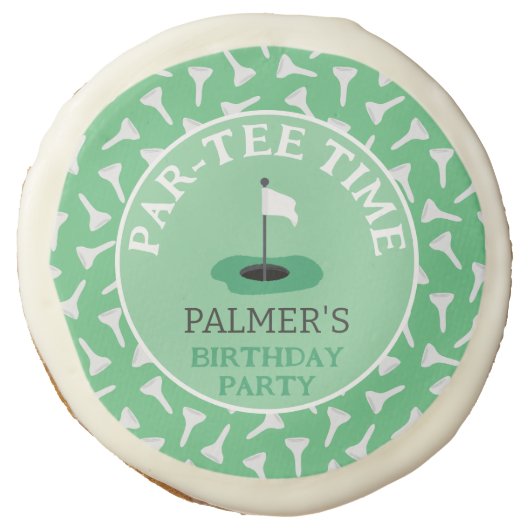 Partee Time Golfing Birthday Party Sugar Cookie (Front)